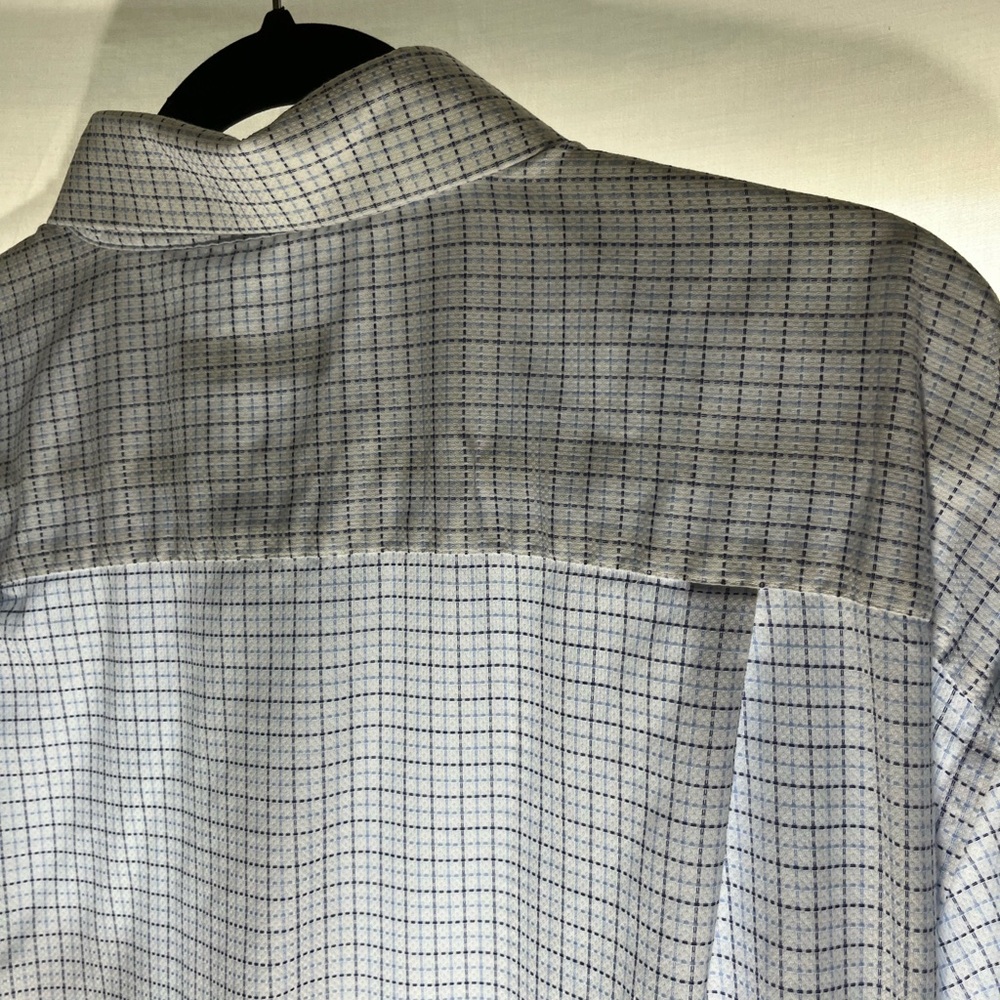 Rochester White and Blue Stripes Size 19 36/37T Button Down Suit Shirt - Picture 7 of 12